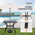VINGLI 36" Square Patio Table for 4, Metal Outdoor Dining Table - Image 4