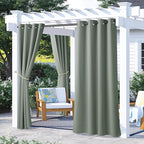 NICETOWN 2 Panels Sage Green Blackout Outdoor Curtains by NICETOWN