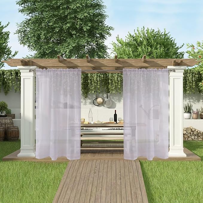 SpaceDresser Waterproof Outdoor Sheer Curtains - Image 5