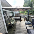 PURPLE LEAF Patio Umbrella 9' X 9' Rectangle Cantilever Umbrella Large Aluminum by Unknown