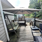 PURPLE LEAF Patio Umbrella 9' X 9' Rectangle Cantilever Umbrella Large Aluminum by Unknown