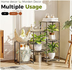 Bamworld Black Plant Stand Outdoor Metal Plant Shelf - Image 5