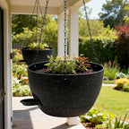 WOUSIWER Self Watering Hanging Planters, 2 Pack 10'' Plastic Pots - Image 2