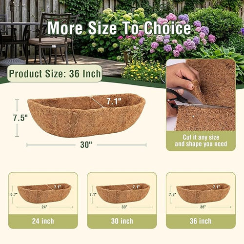 2 Pcs 36 Inch Trough Coco Liner - Image 2