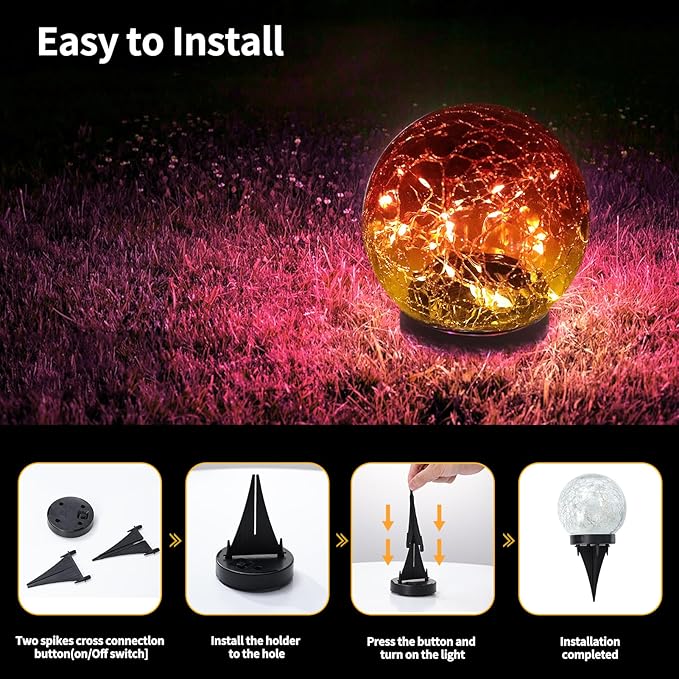 Solar Globe Lights Outdoor Waterproof - Image 4