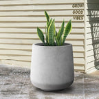 Kante 15.3" Dia Round Concrete Planter, Outdoor Indoor Large Plant Pots - Image 6