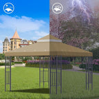 Sumfaller 10x10 FT Gazebo Replacement Canopy Top Cover Double Tiered Canopy Top - Image 4