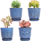 Gepege Succulent Pots, 4 Inch Small Indoor Ceramic Planter Pot by Gepege