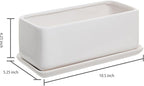 MyGift 10 Inch Modern Unglazed White Ceramic Indoor Plant Pot - Image 5