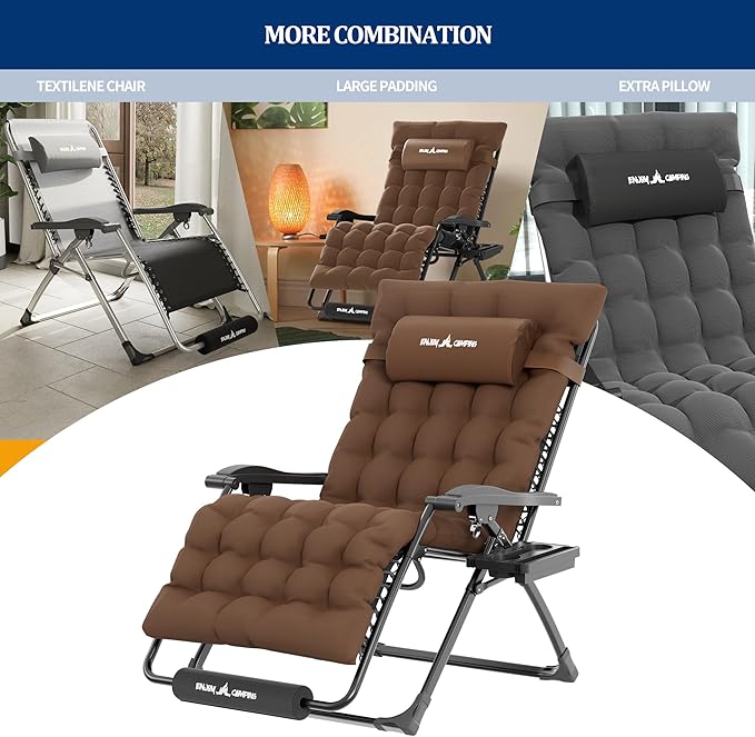 UDPATIO Oversized Zero Gravity Chair Chairs, Patio Recliner, Foldable Heavy - Image 3