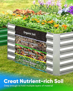 Quictent Galvanized Raised Garden Bed 8x4x2 Ft Tall Metal Planter Box - Image 3