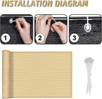 LOVE STORY Balcony Privacy Screen, 3.3' x19.7' Sand Deck Shield Screen Fence - Image 2