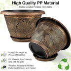 8 Inch Flower Pots Planters for Indoor Outdoor Plants, 4 Pack Plastic Small - Image 4