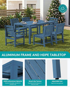 SERWALL 11-Piece Outdoor Dining Set, All Weather HDPE Outdoor Furniture Set - Image 5