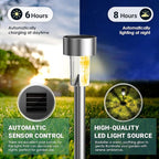 GIGALUMI Solar Lights Outdoor Waterproof, 12 Pack, Stainless Steel LED Solar - Image 5
