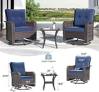 Kullavik 9 Pieces Outdoor Patio Furniture Set, PE Wicker Rattan Sectional Sofa - Image 9
