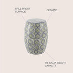 JONATHAN Y TBL1025A Lula 17.25" Suzani Ceramic Indoor/Outdoor Garden Stool - Image 5