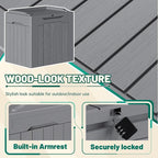 Devoko 30 Gallon Resin Deck Box 2 Pack Outdoor Indoor Waterproof Storage Box - Image 2