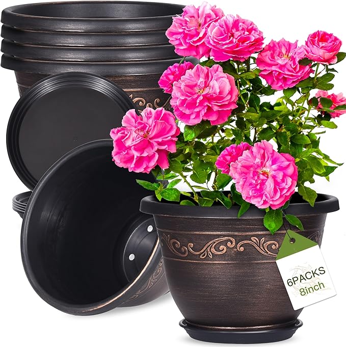 Plastic-Plant-Flower-Planters-8 Inch by Pottiffe