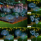 Solar Garden Lights Outdoor Waterproof, 2 Pack 120 LED Solar Firework Lights - Image 4