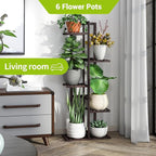 BMOSU Bamboo Plant Stand for Indoor Outdoor Plants Corner Tall Plant Shelf 6 - Image 3
