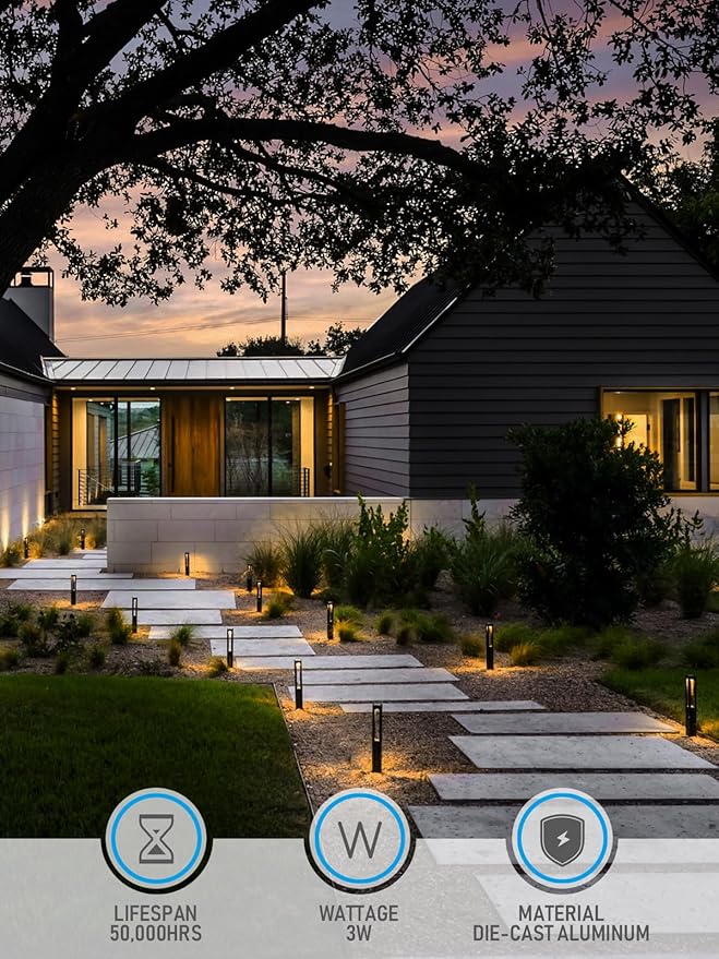 LEONLITE 12-Pack Low Voltage Path Lights, 3W LED Landscape Pathway Lights - Image 3