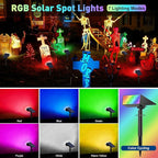 Solar Color Changing RGB Spot Lights Outdoor, 10 Pack/7 Lighting Modes - Image 3