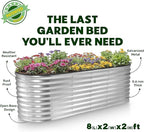 Plant & Plot Galvanized Raised Garden Beds Outdoor // 8×2×2 ft Planter Raised - Image 5