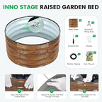 INNO STAG 3 Pcs Round Galvanized Raised Garden Bed — 2×2×1ft Planter Box - Image 7