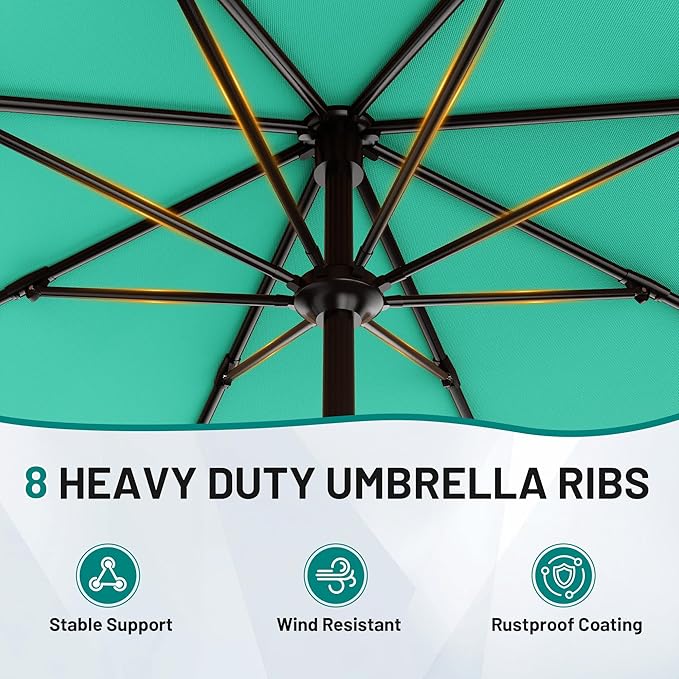 AreShark 9 FT Patio Umbrella for Outdoor, Outdoor Umbrella - Image 3