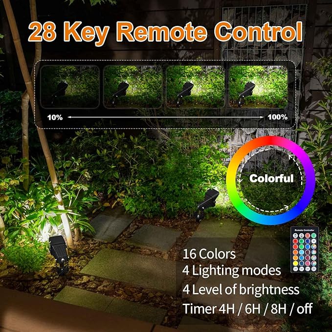 Christmas RGB Spot Lights with Timer, Halloween 10W 120V Color Changing Outdoor - Image 5
