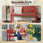 VINGLI 47'' Outdoor Bench, Weather Resistant Garden Patio Bench Powder Coated - Image 8