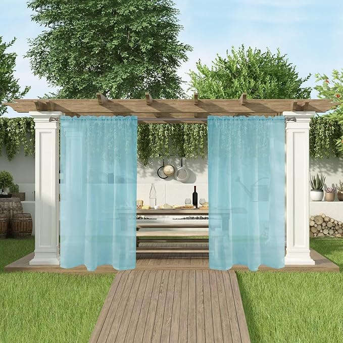 SpaceDresser Waterproof Outdoor Sheer Curtains - Image 5