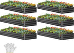 YITAHOME 6pcs 12x4x1 ft Galvanized Raised Garden Bed Kit, Large Metal Planter by YITAHOME