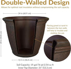 Sunnydaze 24-Inch Anjelica Large Plastic Pot - Image 6