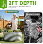 Galvanized Raised Garden Bed Outdoor 24'' Deep | Oval Metal Garden Beds - Image 2