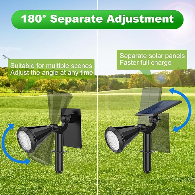 8 Pack Solar Spot Lights Outdoor Waterproof 180 Adjustable Solar Powered - Image 2