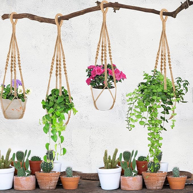 Augshy 27 Inch Macrame Plant Hanger, 2 Packs Plant Hangers - Image 5