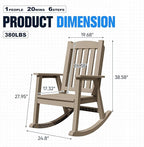 Devoko PP Material Rocking Chair Outdoor Indoor All Weather High Back Patio - Image 3