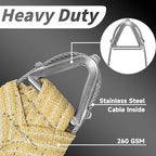ShadeMart Heavy Duty 12' x 16' Beige Sun Shade Rectangle Pro Ring Shade Sail - Image 2