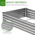 2PCS 12x3x1ft Galvanized Raised Garden Bed Kit, Metal Planter Box - Image 4