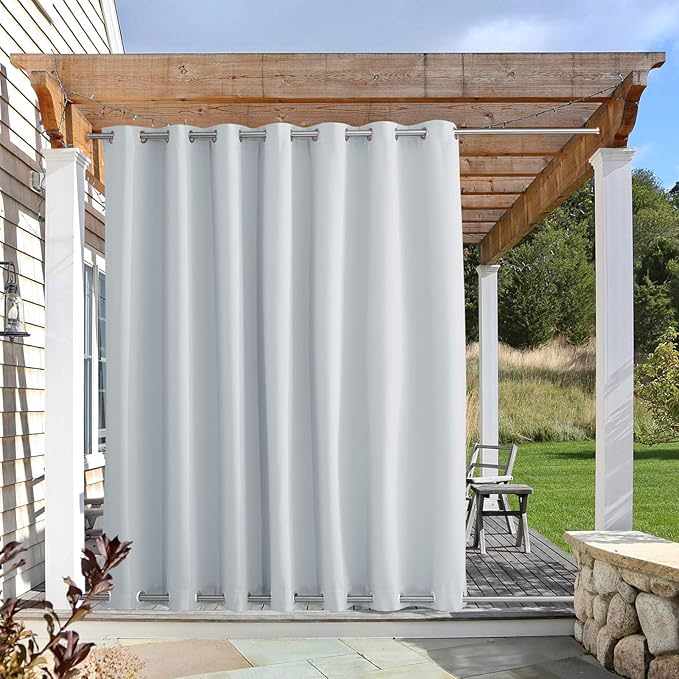 NICETOWN Outdoor Curtains for Patio Waterproof Grommet Top & Bottom, Windproof by NICETOWN