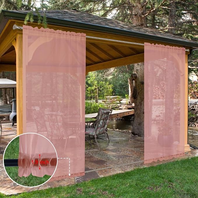 SpaceDresser Waterproof Outdoor Sheer Curtains - Image 8