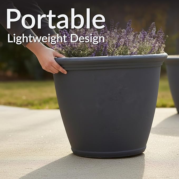 Sunnydaze 24-Inch Anjelica Large Plastic Pot - Image 5
