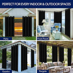 PureFit Outdoor Curtains for Patio Waterproof Weatherproof, UV and Fade - Image 5