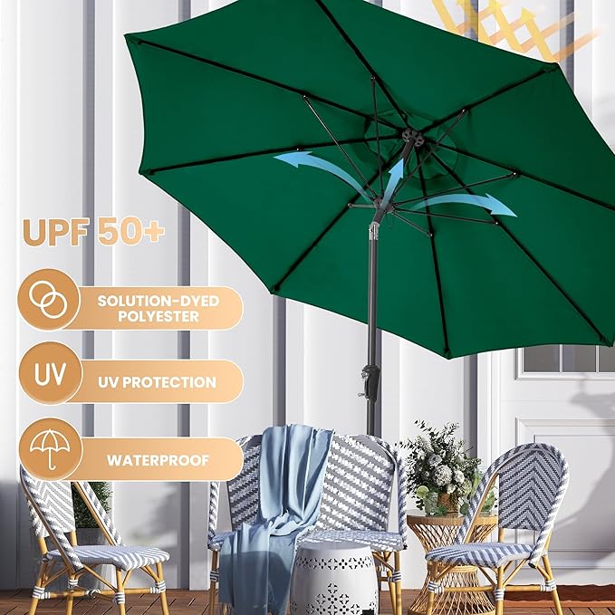 Ayge 9FT Large Outdoor Patio Umbrella Market Table Umbrella-UV Resistant - Image 5