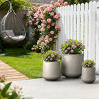 Kante 15.3"+11.6"+8.2" Dia Round Concrete Planter, Large Outdoor Indoor Planter - Image 5