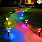 Solar Lights Outdoor Pathway Waterproof 12 Pack Color Changing LED Acrylic by Priddop