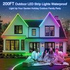 zoegi 200ft Outdoor LED Strip Lights Waterproof, Music Sync RGB IP68 Outside - Image 2