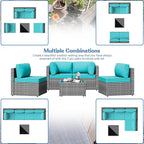 Shintenchi 5 Pieces Outdoor Patio Furniture Sets, Patio Sectional Sofa Couch - Image 5